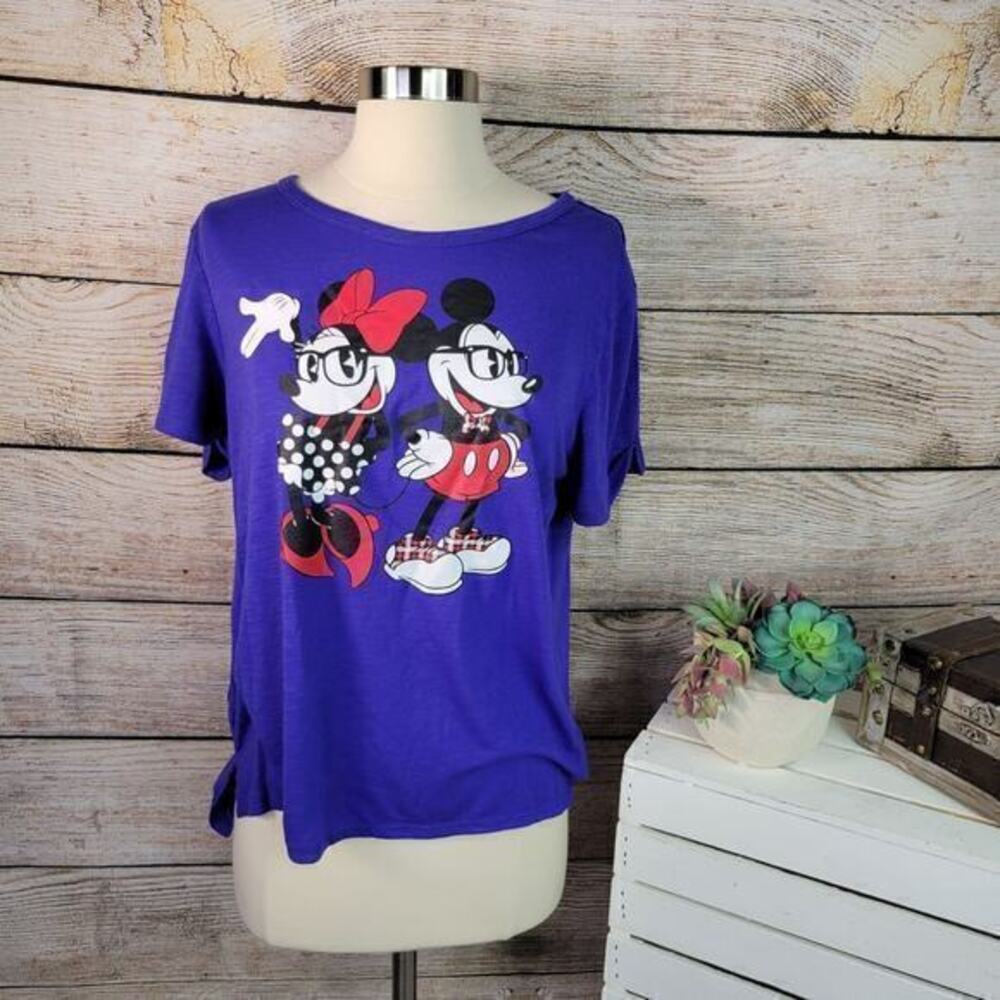 5/$25 Live Love Disney Purple T-shirt - Mickey and Minnie - Large